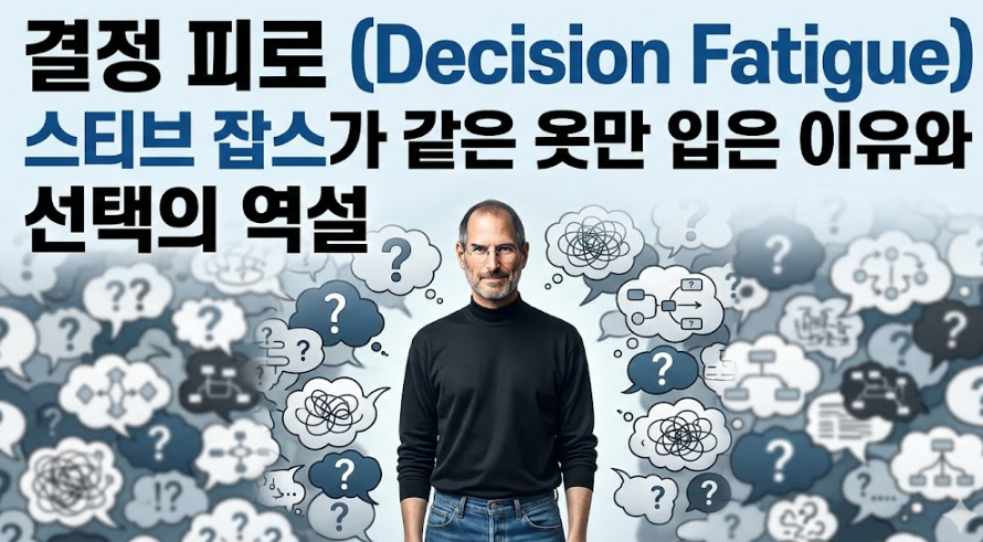 스티브 잡스의 옷과 결정 피로 개념 이미지