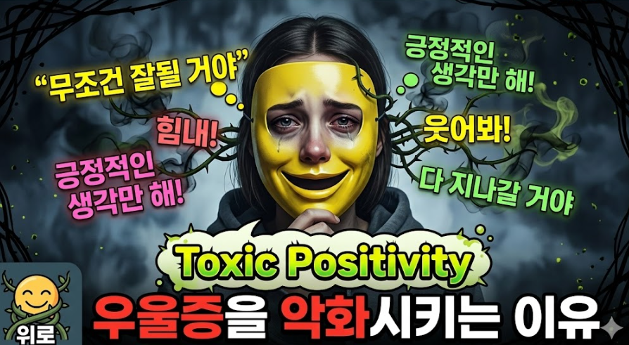 유독한 긍정성과 감정 억제의 부작용을 분석한 심리학 이미지